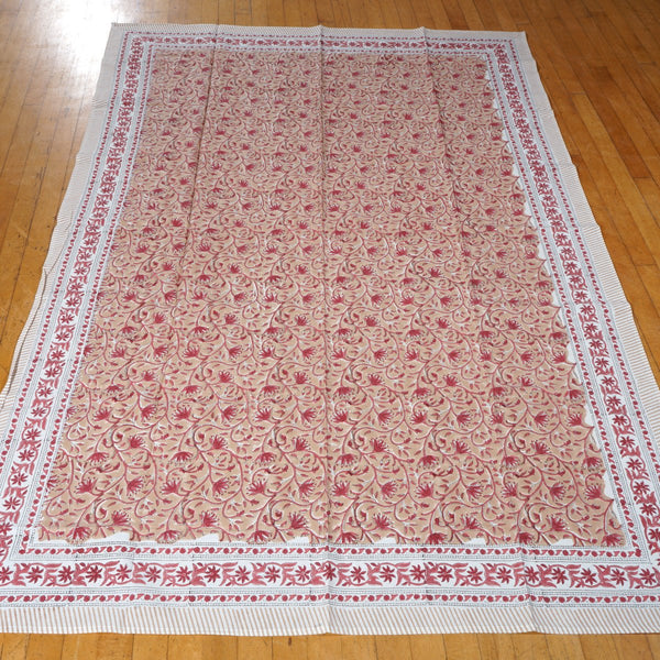 Block Printed Cotton Table Cover - 180 x 130 cms